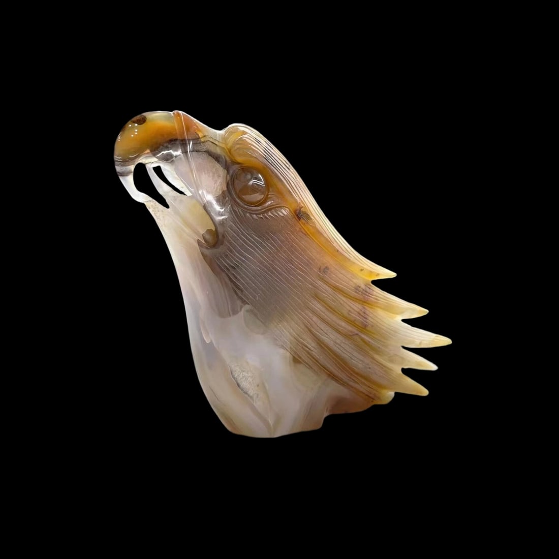 Predator Bird Eagle Head Carved Statuette Quartz (1 of 2)