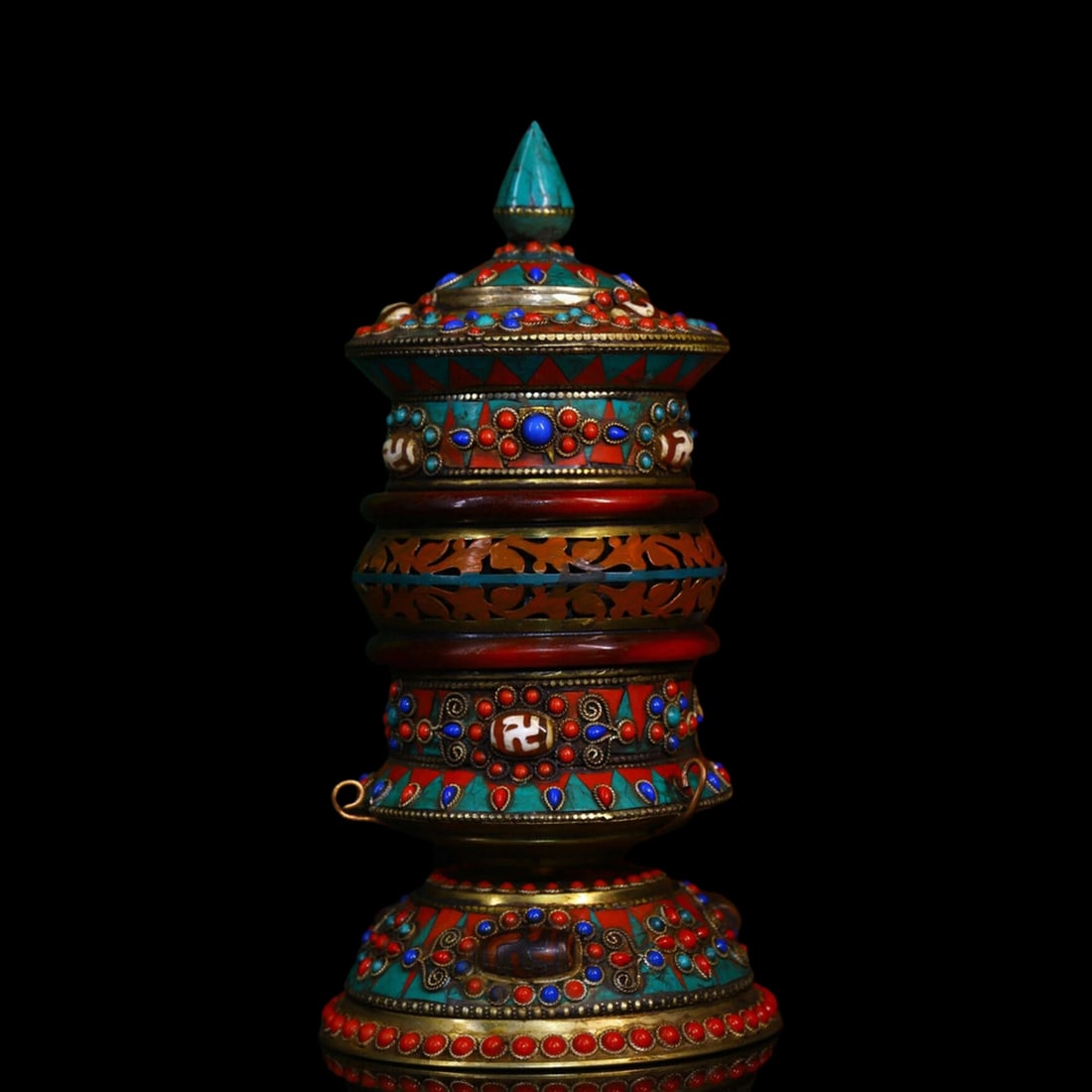 Vintage Style Tibetan Brass Prayer Wheel Pattern (1 of 6)