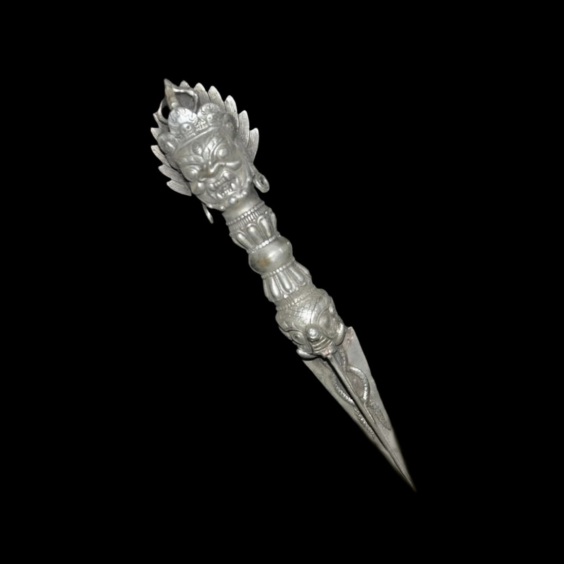 Old Style Tibetan Silver Mahakala Talisman Figure (1 of 4)