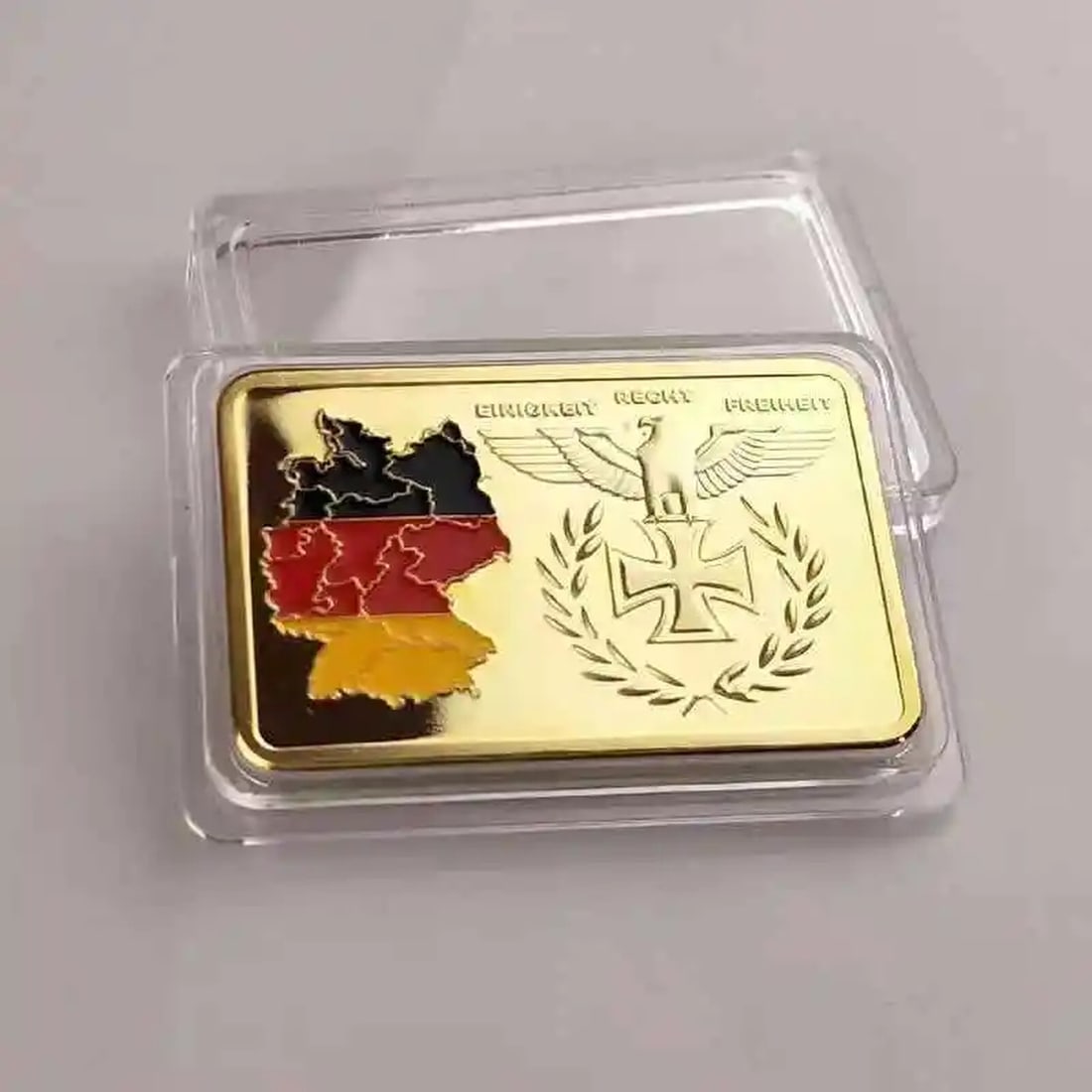 Map Germanic Pattern Gilded Metal Bar Numismatic - 3