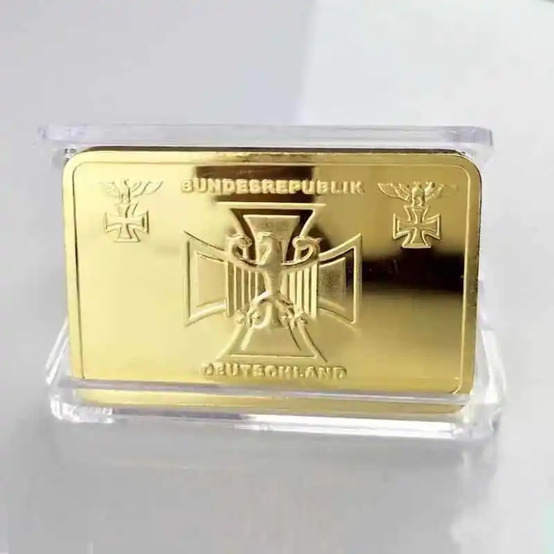 Map Germanic Pattern Gilded Metal Bar Numismatic - 4