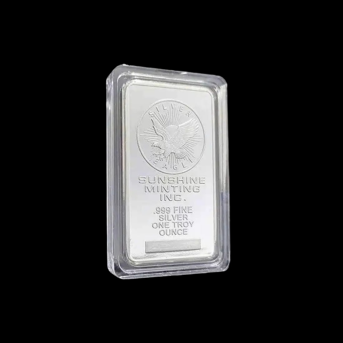 Metal Silver Plated Bar Americans Sun Pattern: Size: Height 4.4 cm - Length 2.8 cm - Width 0.3 cm. Weight 28 g. Materials: Silver plated metal. Condition: New. This bar is a masterfully crafted replica and tribute to America’s numismatic heritag