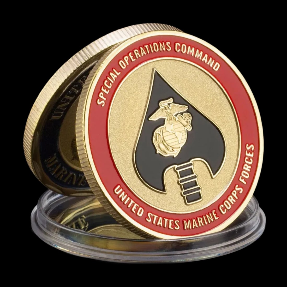 Vintage Gold Plated Metal United States Marine Corps Coin (1 of 5)