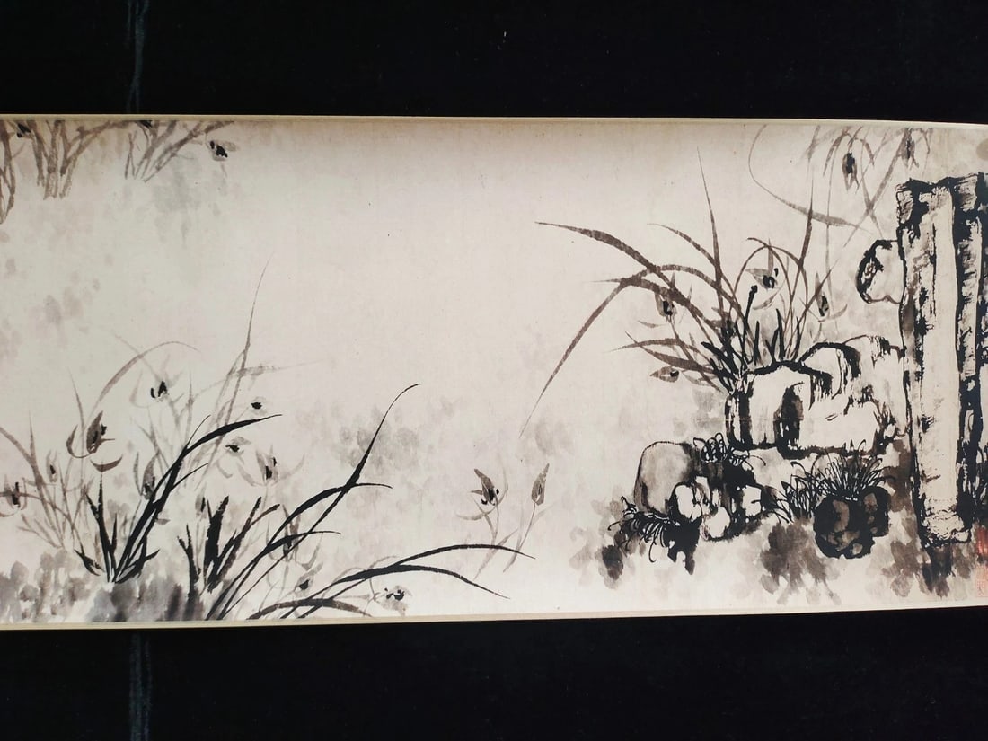 Chinese Single Brushstroke Pattern Shi Tao Scroll - 6