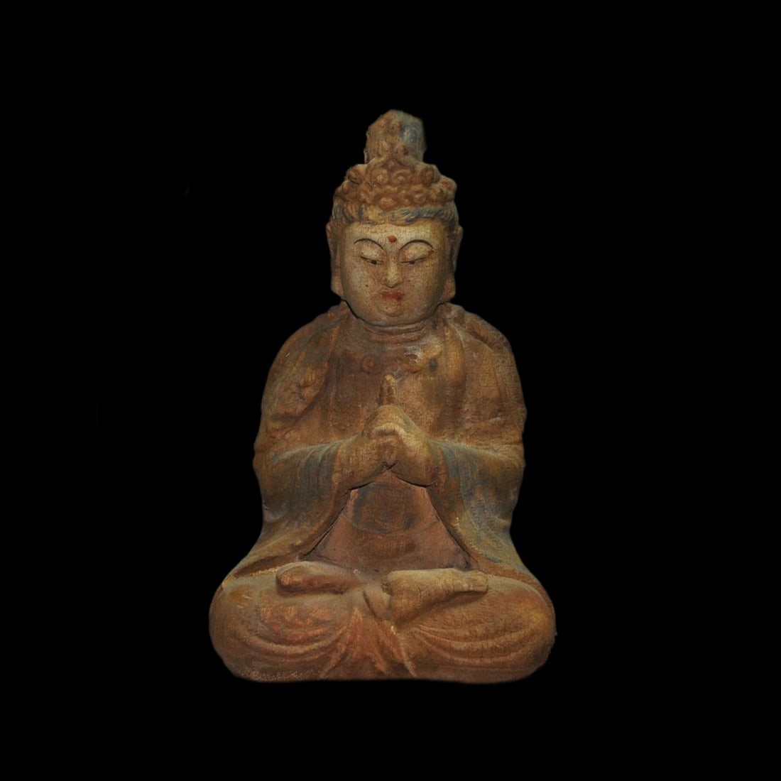 Chinese Antique Style Wood Guanyin Goddess Statue: Size: Height 22.5 cm - Length 14 cm - Width 8.5 cm. Weight 1.2 kg. Materials: Wood. Condition: Excellent. This work, crafted in the style of a classical religious icon, is hand-carved from seasoned