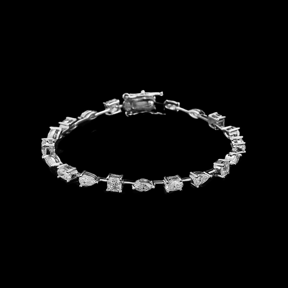 Geometry Shape Moissanite Bracelet 925 Silver - 3