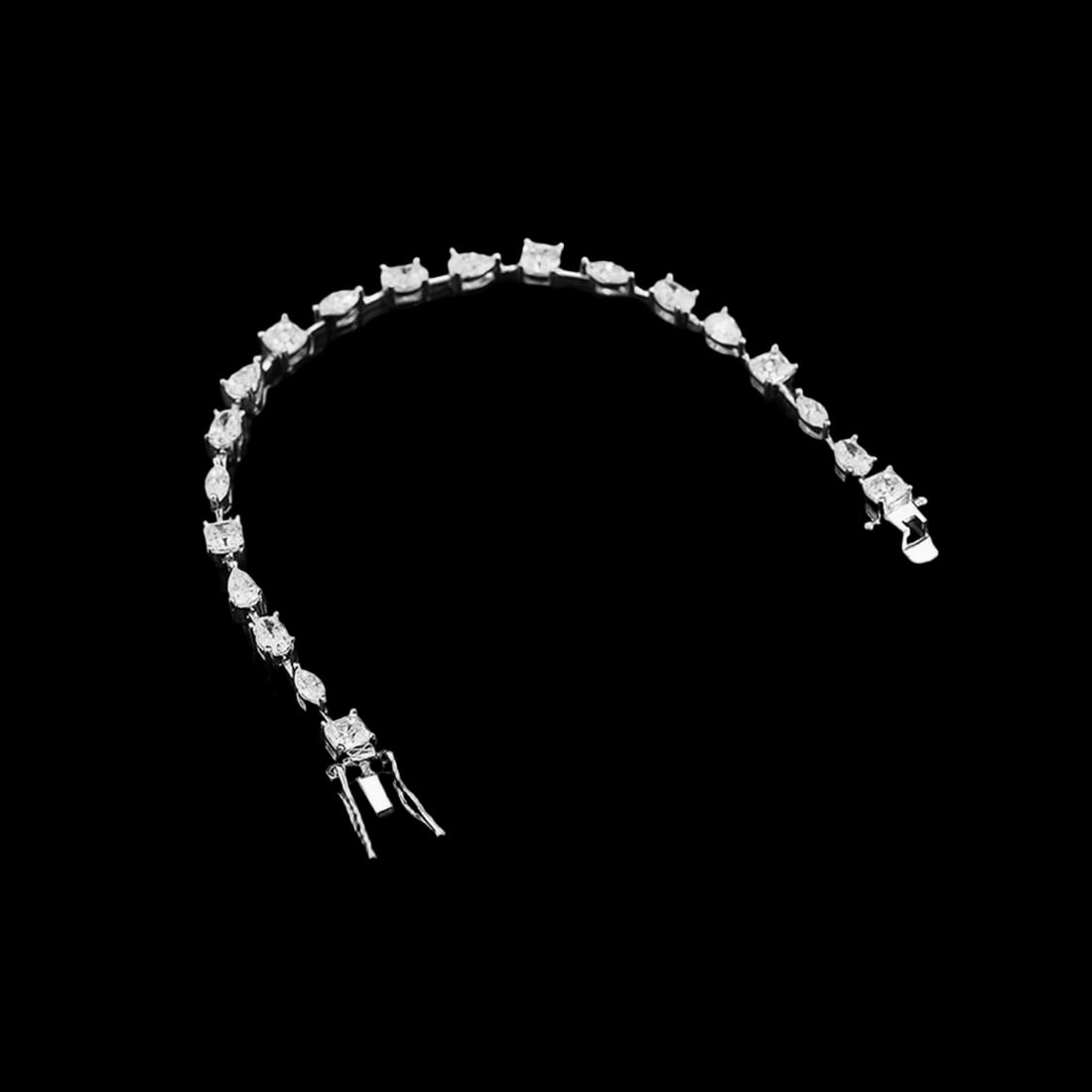 Geometry Shape Moissanite Bracelet 925 Silver - 4