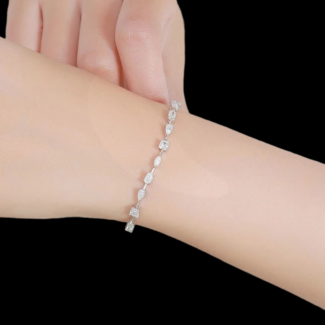 Geometry Shape Moissanite Bracelet 925 Silver - 5