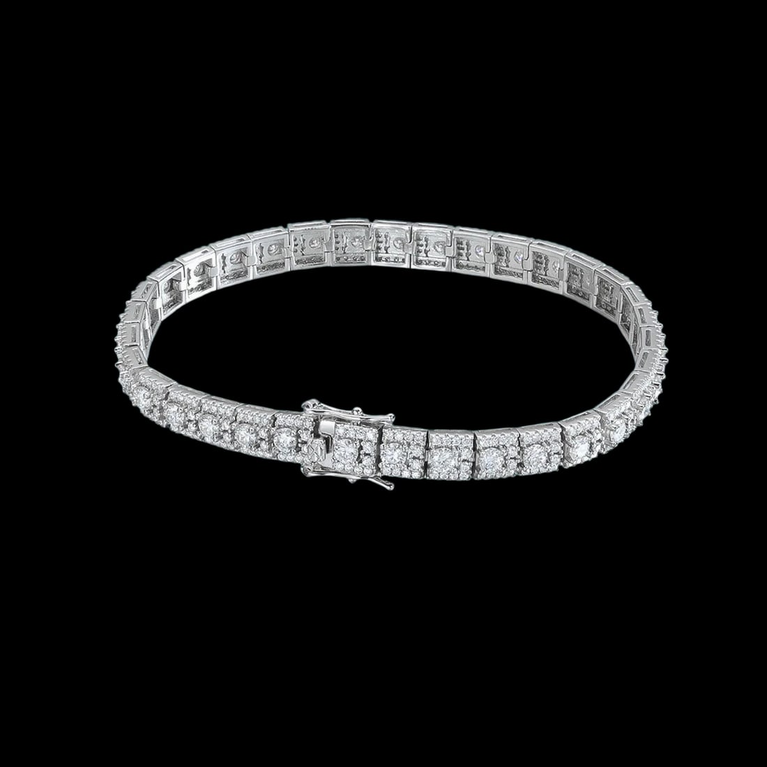 Sparkling Stones Moissanite Bracelet 925 Silver (1 of 4)