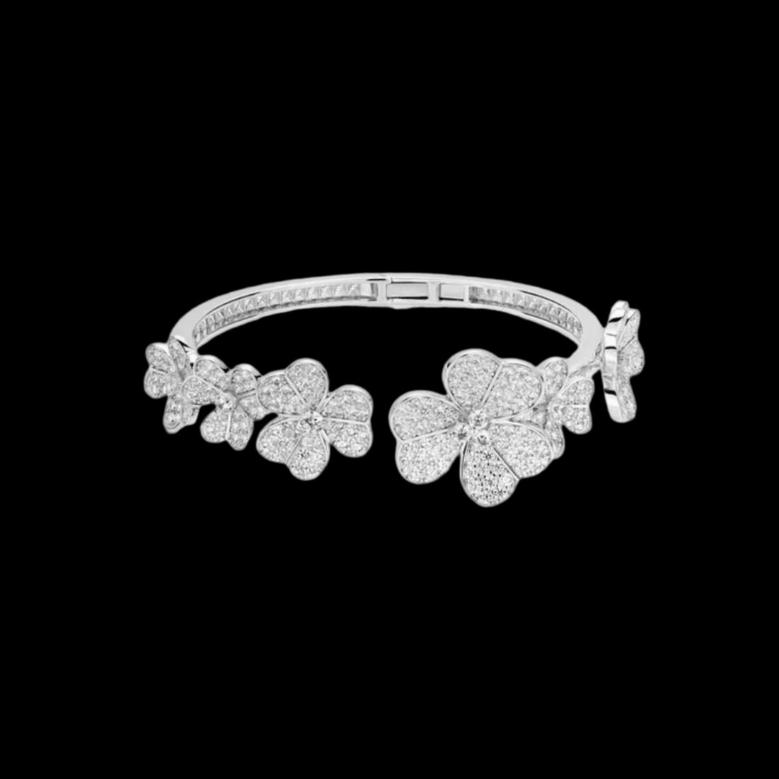 Flower Wreath Shape Zircon Silver 925 Bracelet (1 of 3)