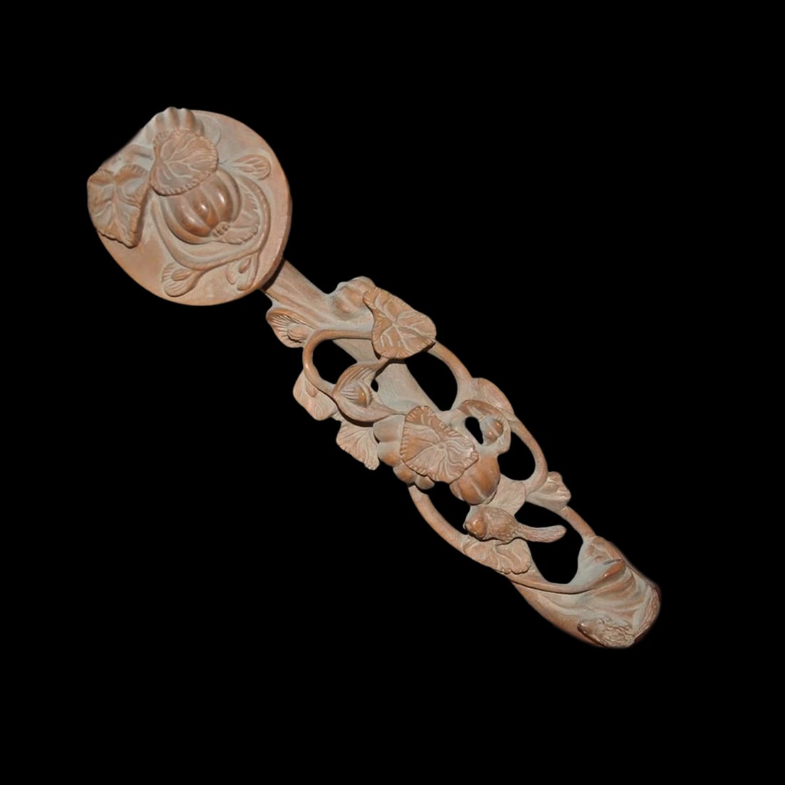 Archaic Style Boxwood Ru Yi Prosperity Sculptural: Size: Height 27 cm - Length 7 cm - Width 4 cm. Weight 1.2 kg. Materials: Boxwood. Condition: Excellent. This scepter is shaped into the traditional Ruyi form, featuring a curved, elongated body that