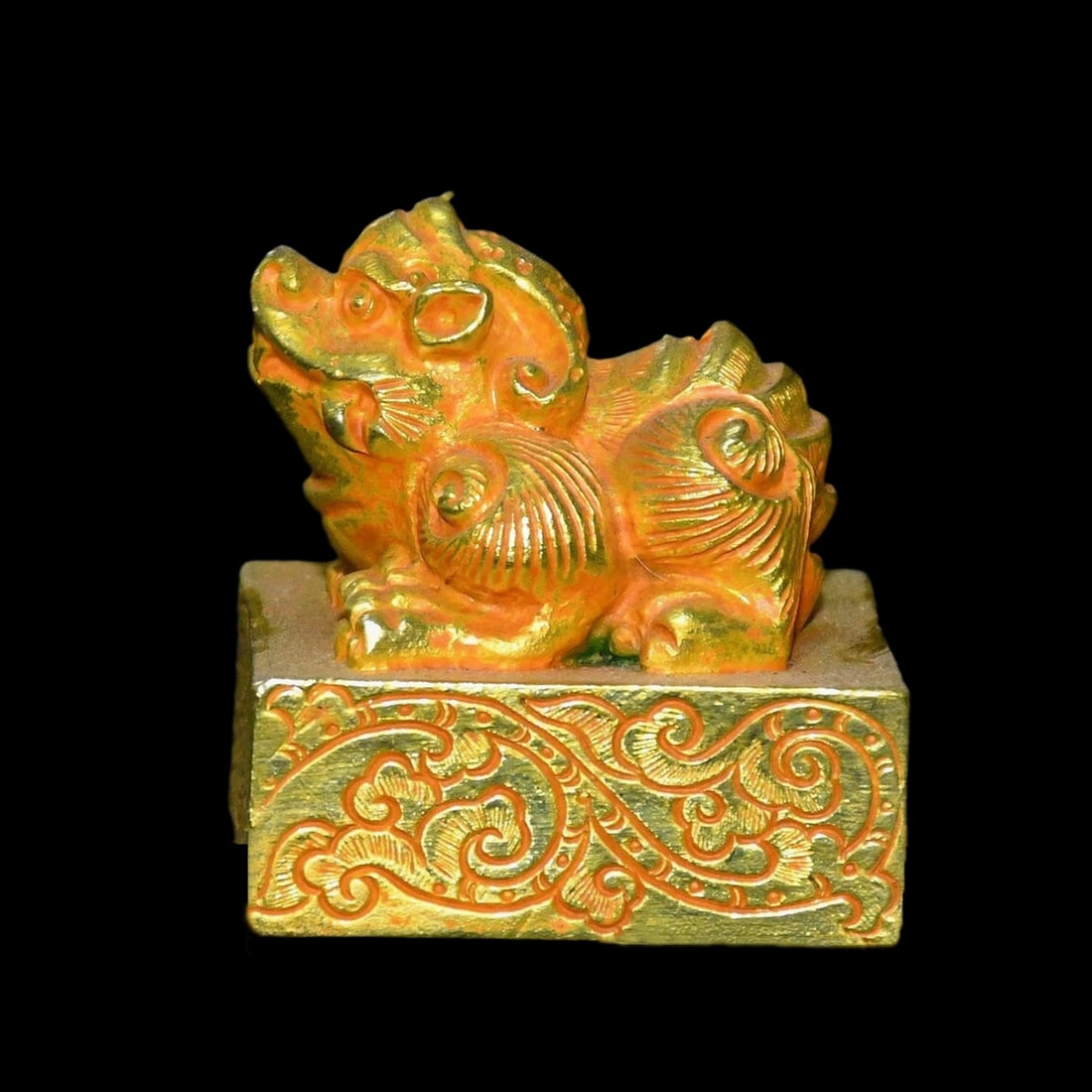 Antique Style Bronze Loong Creature Seal Signet (1 of 6)