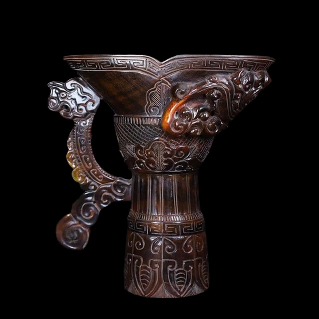 Asian Vintage Style Cup Vessel Dragon Patterns (1 of 5)