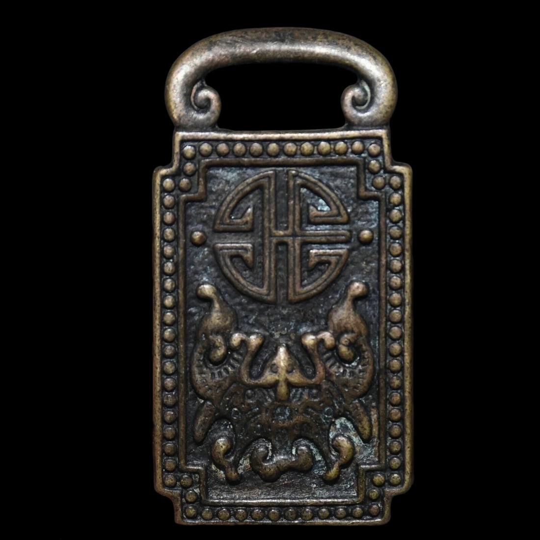 Chinese Vintage Style Bronze Bat Pattern Buckle (1 of 4)
