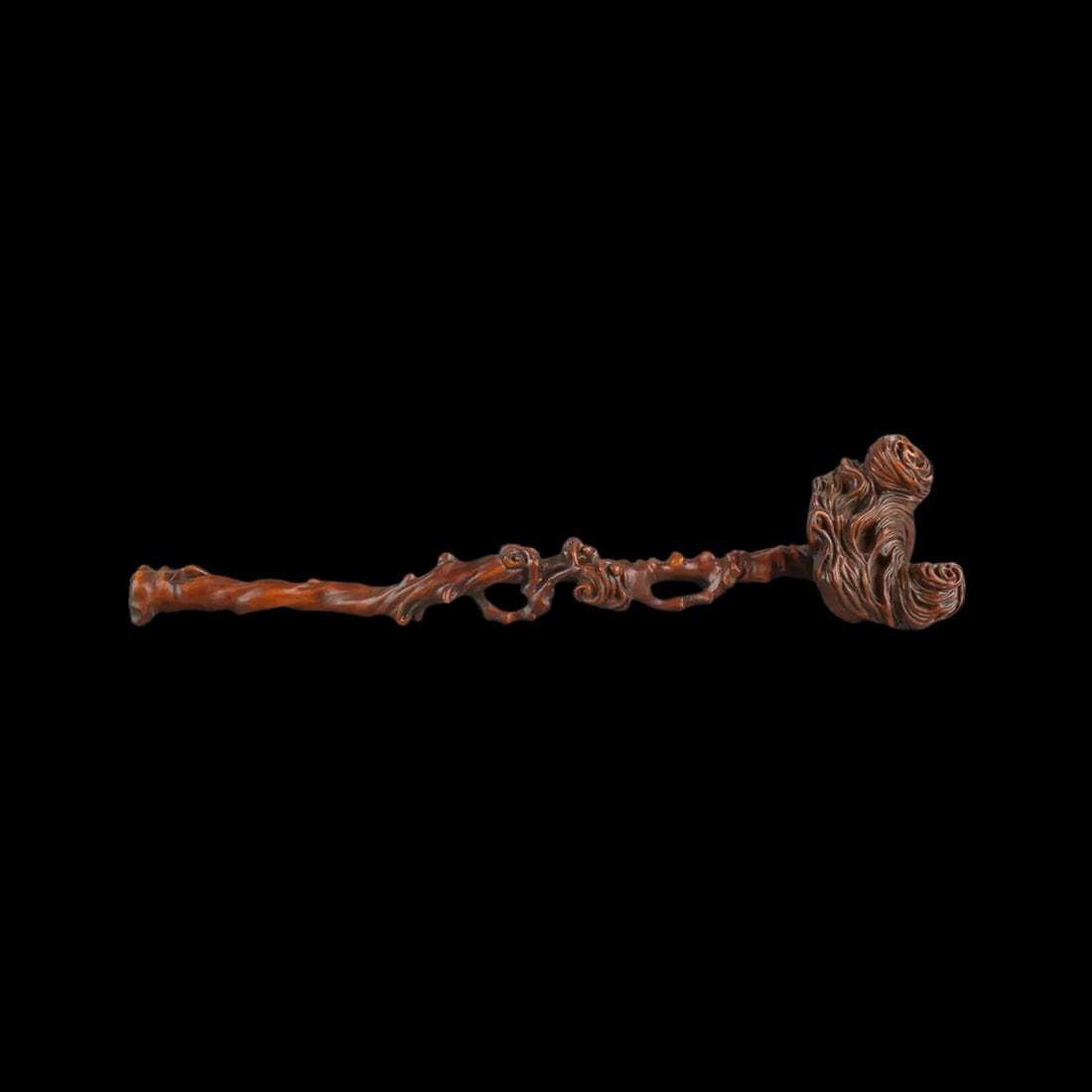 Old Style Boxwood Ru Yi Wealth Guardian Scepter (1 of 6)