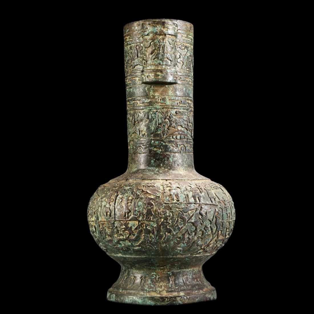 Oriental Antique Style Vase Double Handle Pattern - 2
