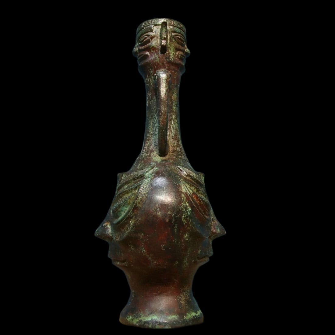 Oriental Retro Style Vase People Face Pattern - 2