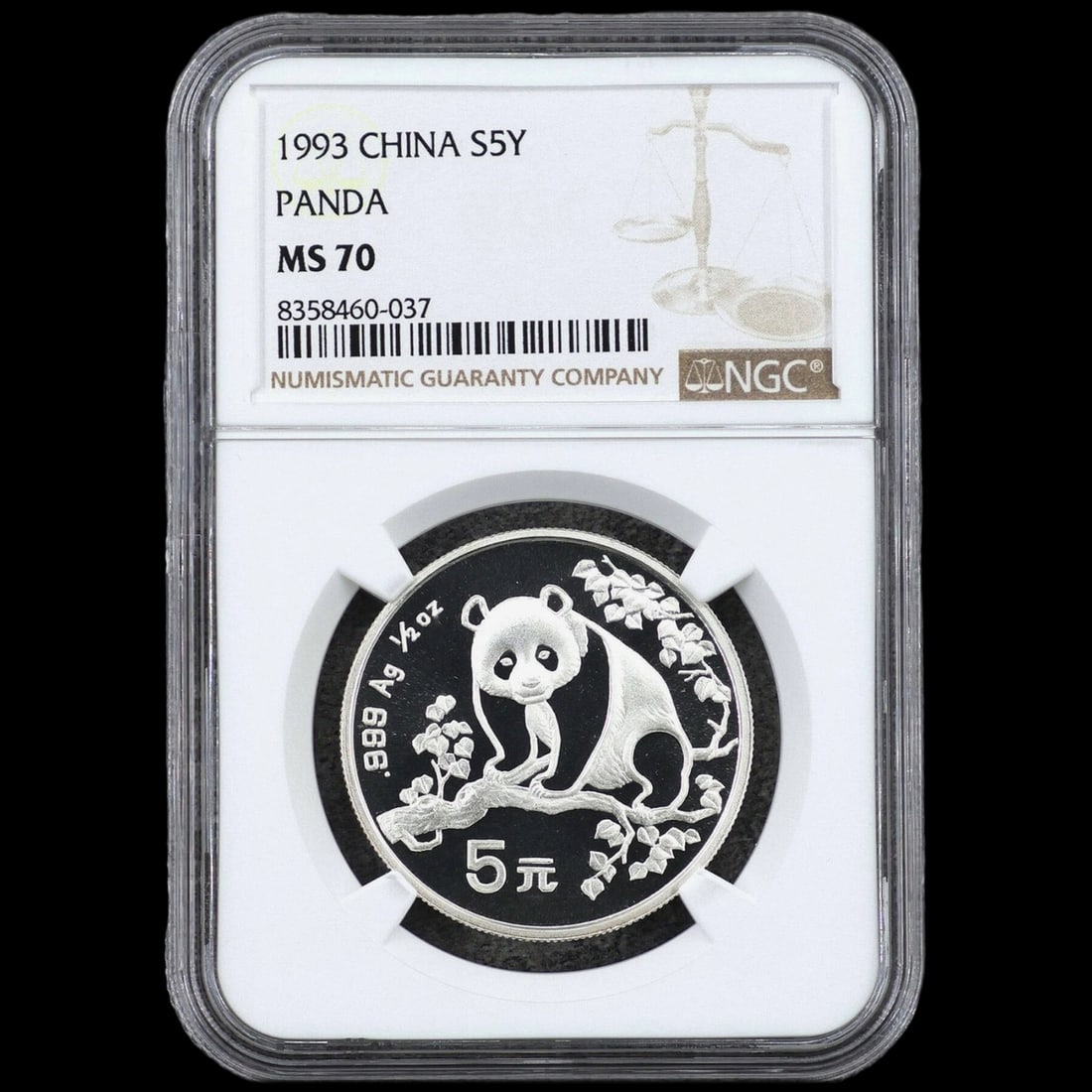 Asian Silver Temple Heaven Panda Coin Proof Grade (1 of 2)