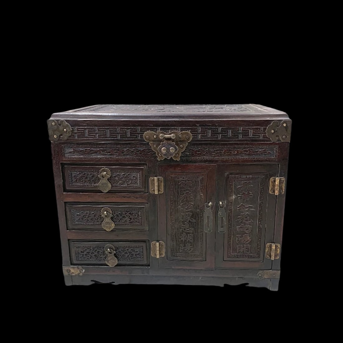 Chinese Vintage Style Sandalwood Jewellery Box (1 of 7)