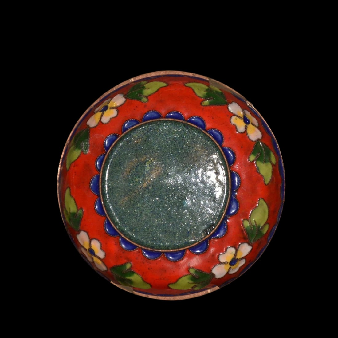 Asian Old Style Copper Box Flowers Circle Pattern - 4