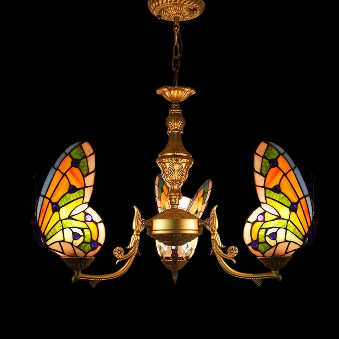Hanging Chandelier Tiffany Style Fly Bug Pattern (1 of 2)