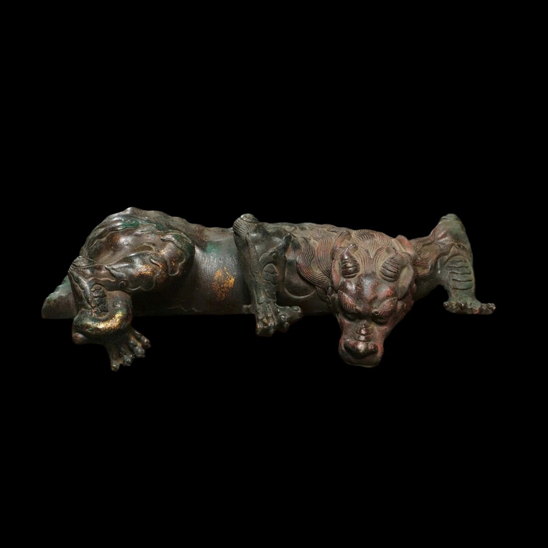 Asian Antique Style Bronze Dragon Loong Sculpture (1 of 5)