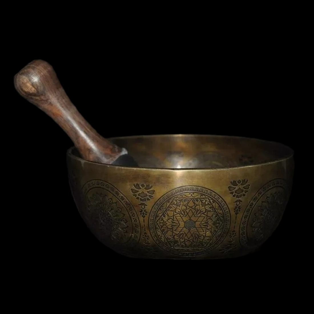 Vintage Bronze Tibetan Buddhism Monk Scripture Earthenware Alms Bowl (1 of 13)