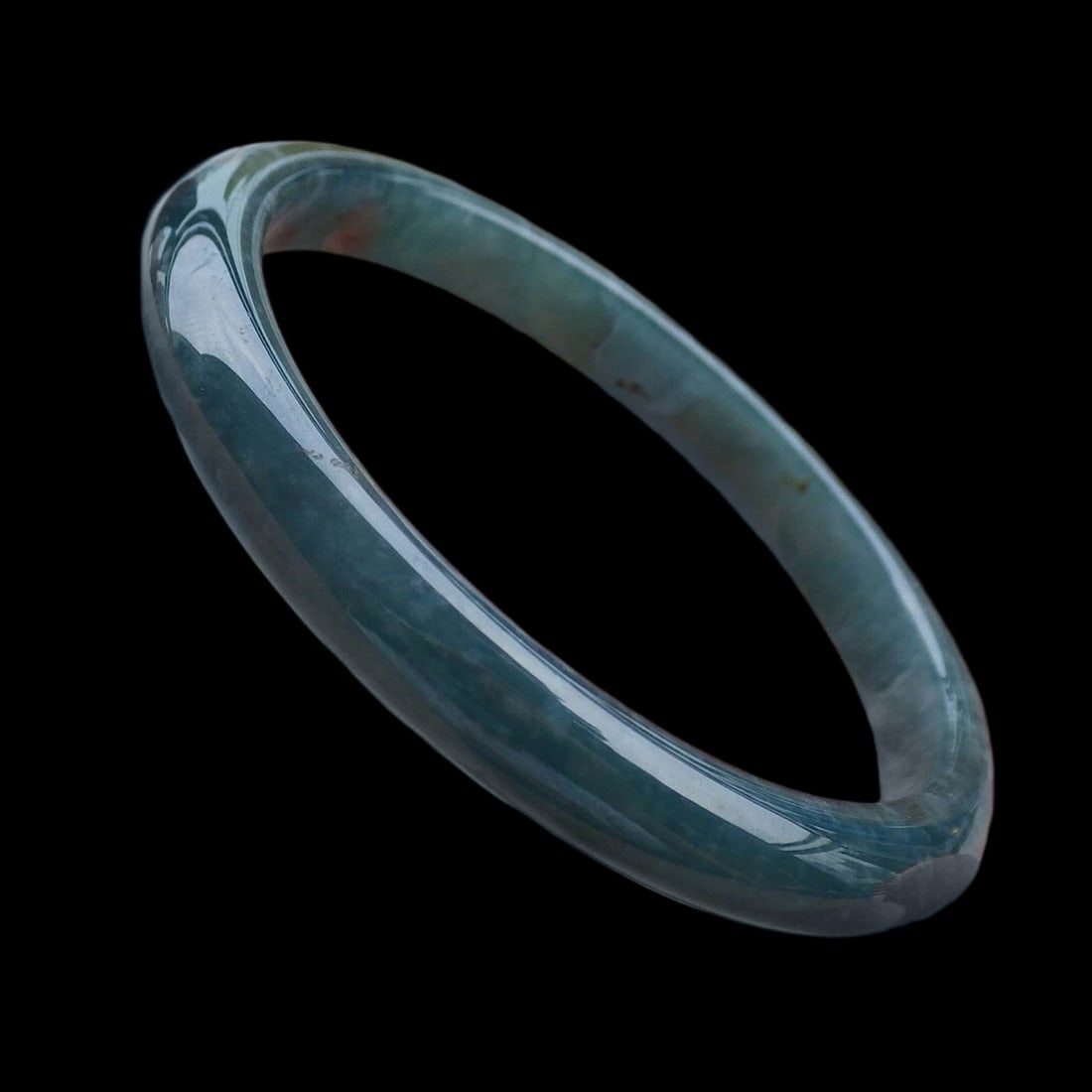 Natural Burma Jadeite Jade Bangle Bracelet Green Round Smooth (1 of 4)