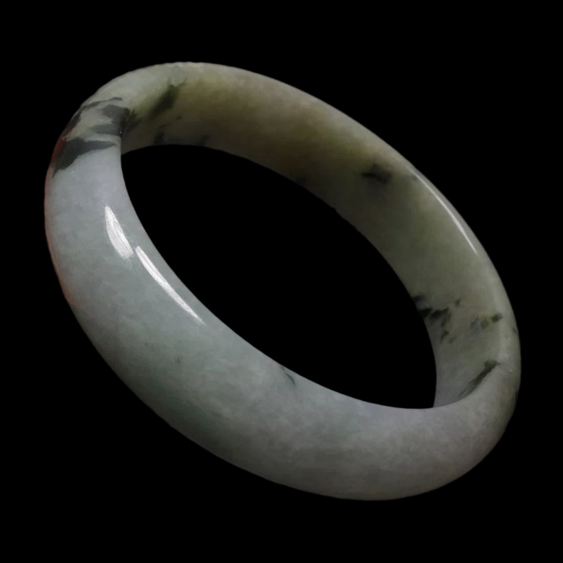 Vintage Natural Green Jade Jadeite Bangle Bracelet (1 of 4)