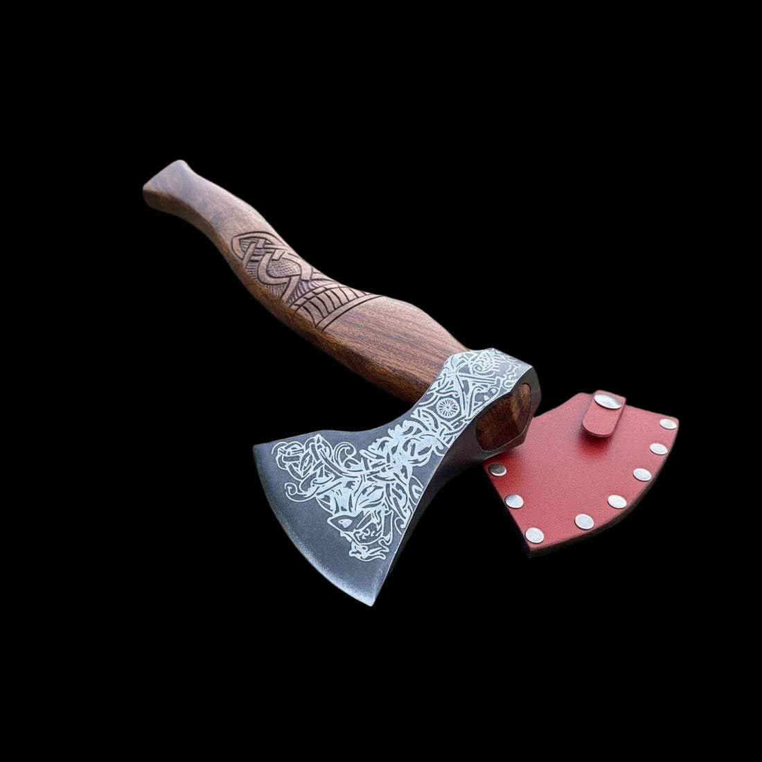 Handmade Carbon Steel Hatchet Viking Battle Throwing Axe Sheath (1 of 4)