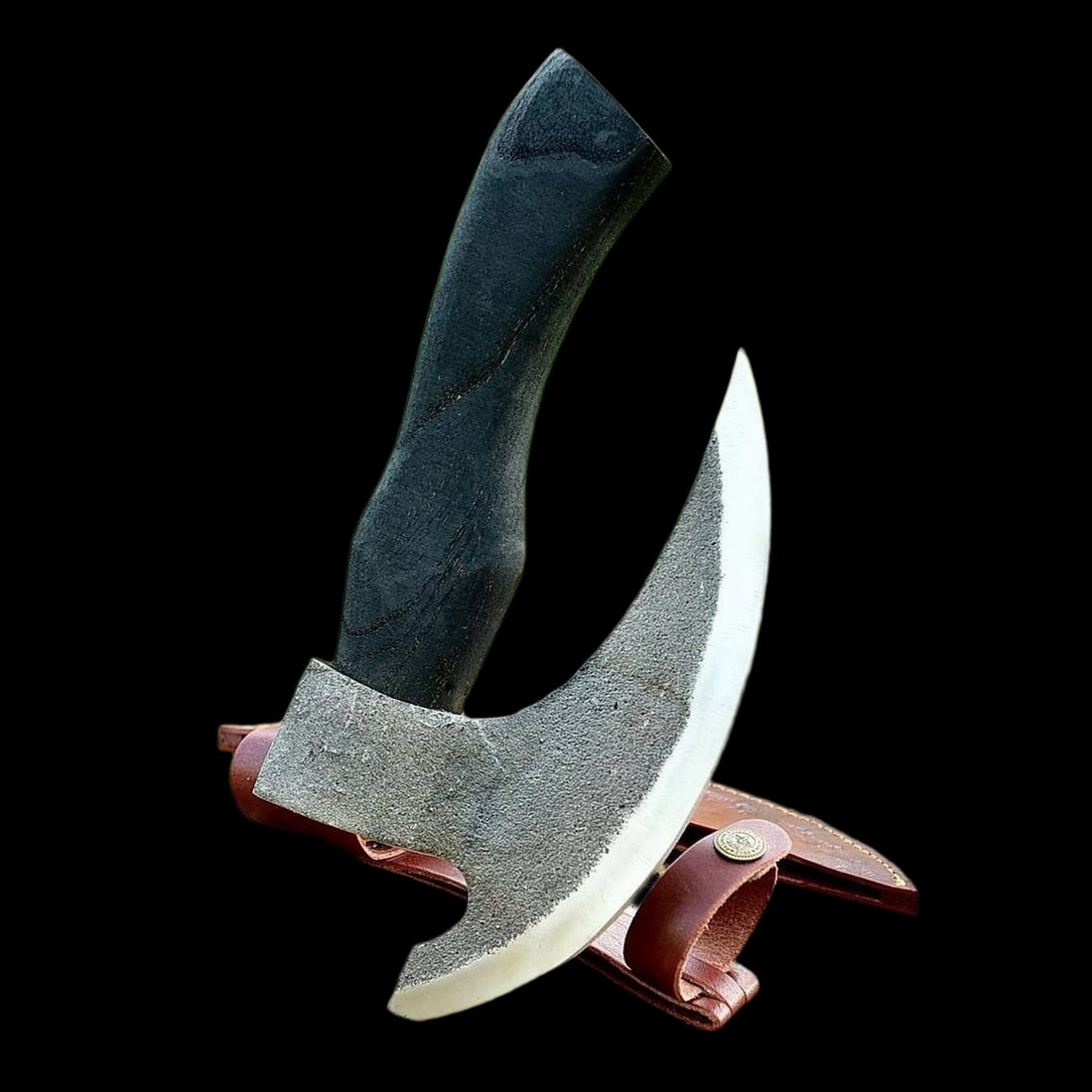 Handmade Forged Carbon Steel Tomahawk Hatchet Axe Pizza Cutter (1 of 4)