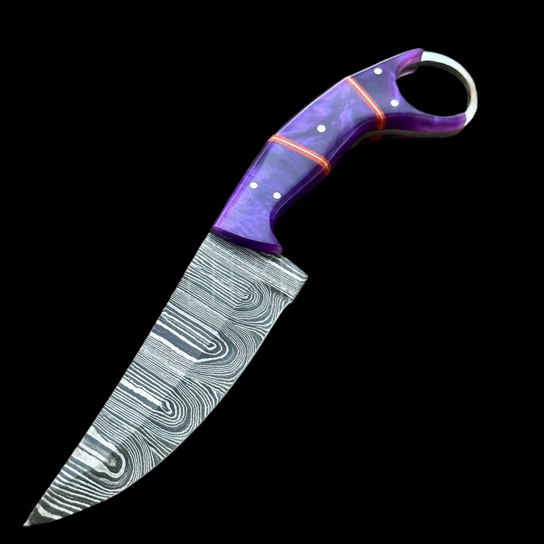 Custom Damascus Steel Fixed Blade Hunting Skinner Knife (1 of 3)