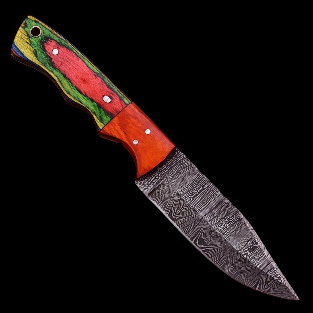 Handmade Damascus Steel Fixed Blade Hunting Skinner Knife (1 of 4)