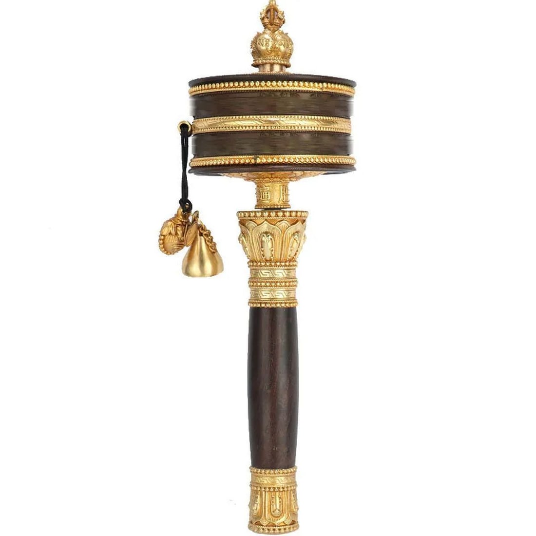 Asian Lotus Carving Buddhism Religion Prayer Wheel (1 of 4)