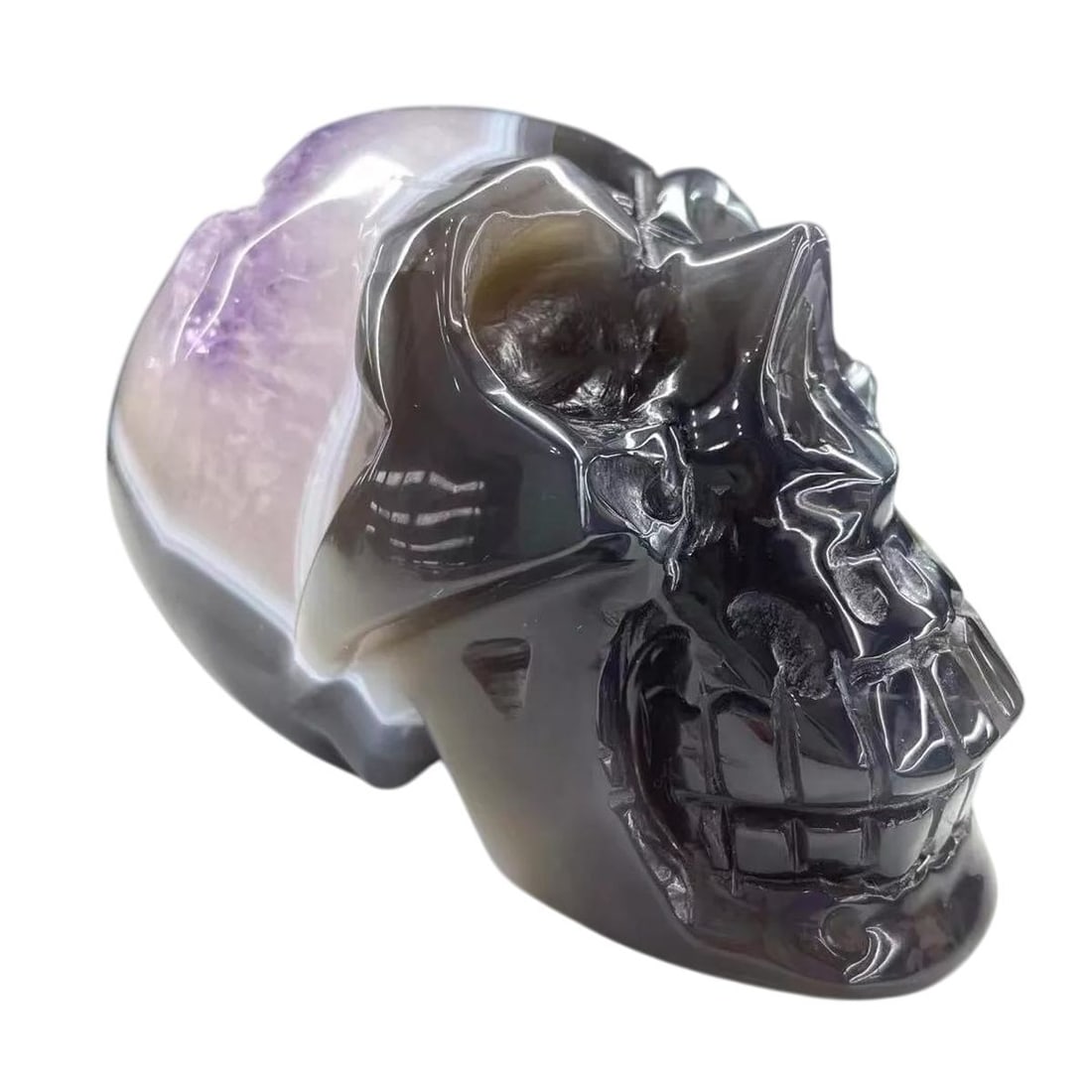 Polished Agate Geode Skull Raw Crystal Center (1 of 2)