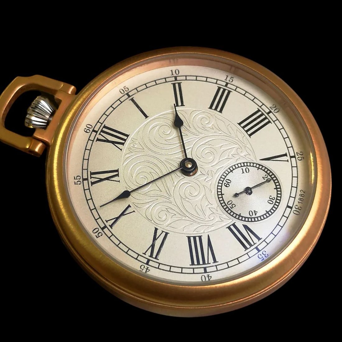 Stainless Steel Gilt Waterproof Pocket Watch Clock (1 of 5)