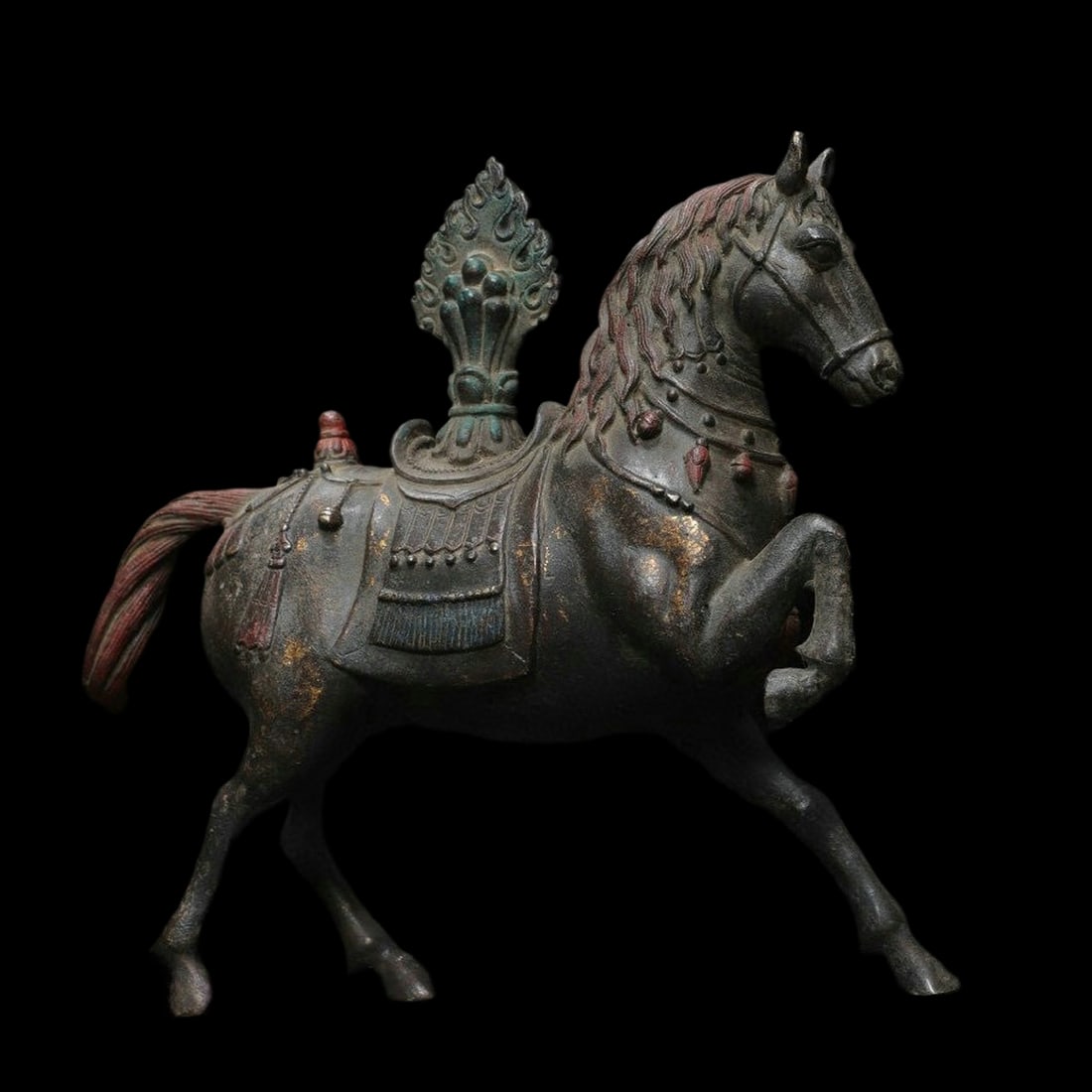 Antique Style Bronze Gilt Fengshui Auspicious Symbol Horse Statue (1 of 10)