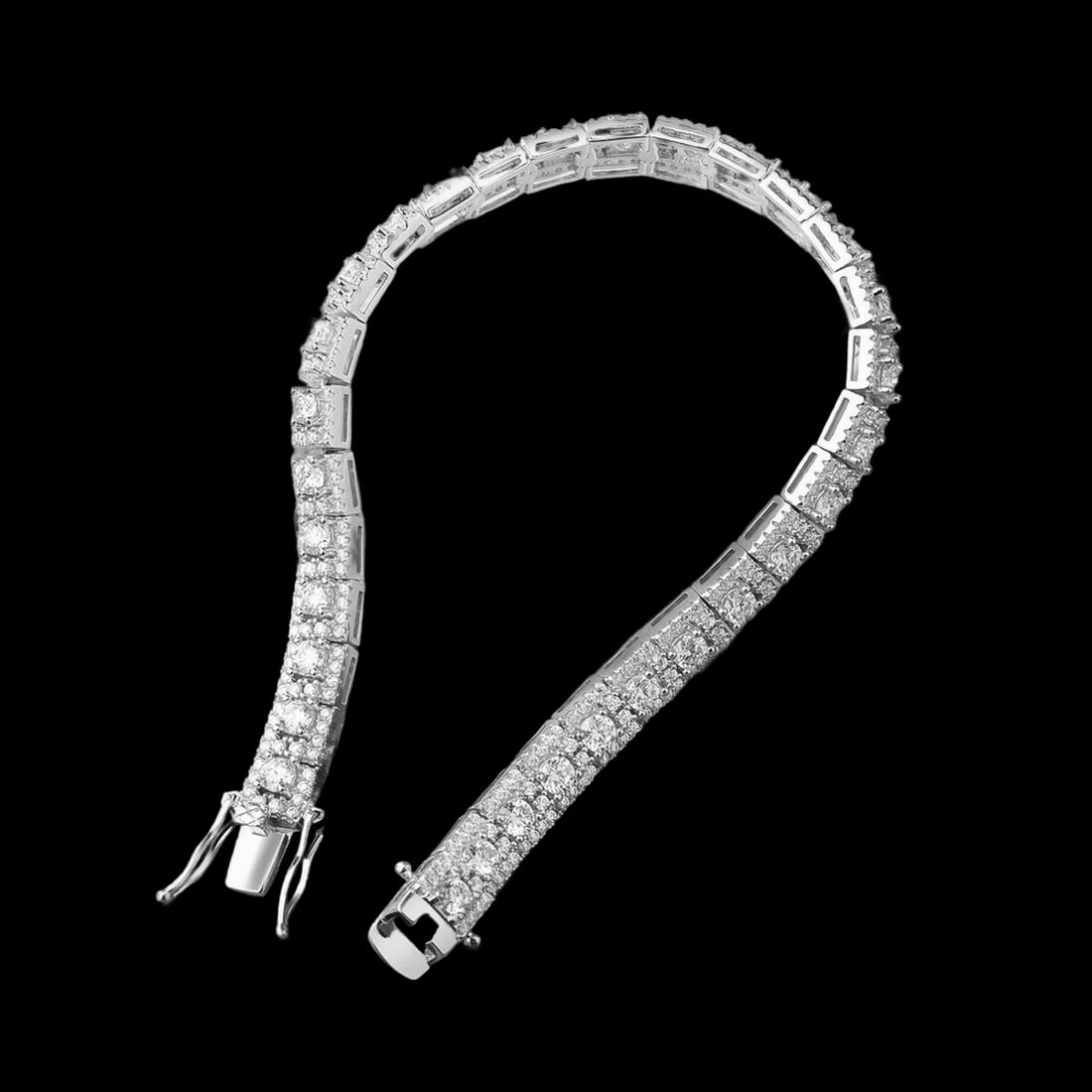 Elegant Moissanite Gems Silver Tennis Bracelet (1 of 4)