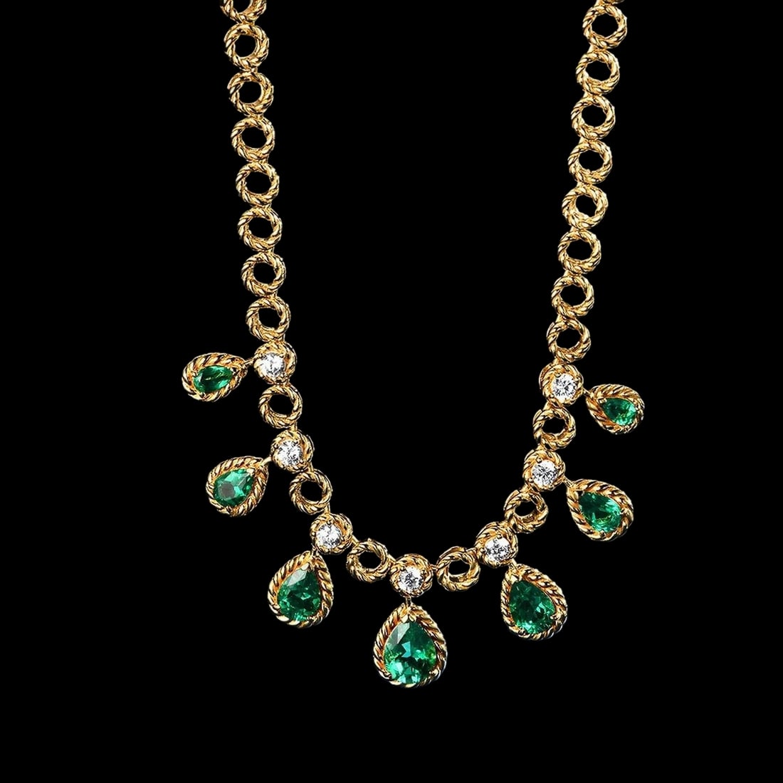 Luxury Pear Cut Green Gems CZ Necklace Pendant (1 of 1)