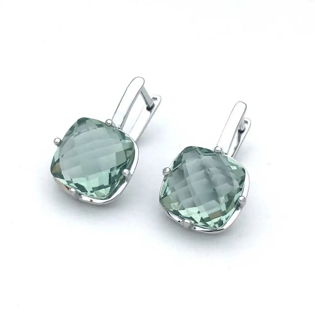 Green Hue Gemstones Luxury 925 Silver Earrings (1 of 3)