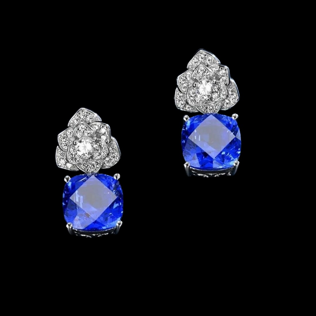 Elegant 925 Sterling Silver Sapphire Women Earring (1 of 1)