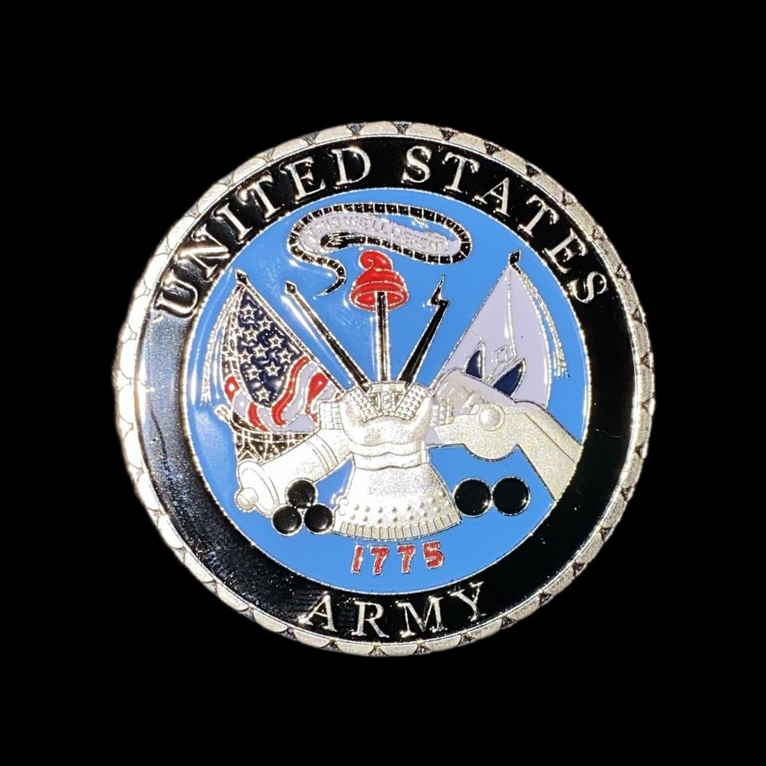 Army Navy United States Armed Forces Coin Medal: Size: Diameter 4 cm. Materials: Metal. Condition: New. This replica challenge coin celebrates the contributions of both the United States Army and Navy. The obverse features the text "U.S. ARMY" and d