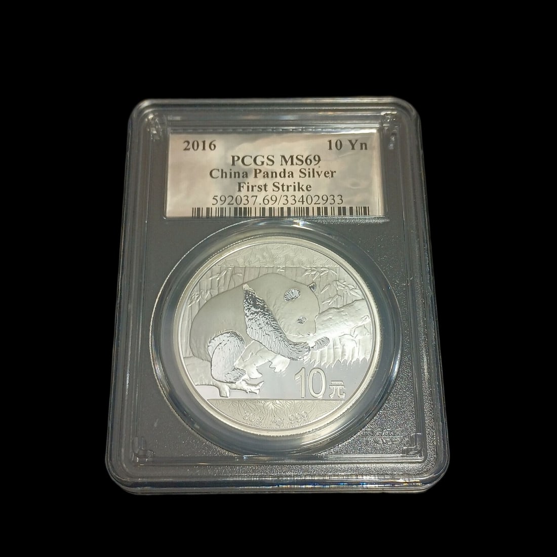 Panda Sitting Branch Silver Chinese Coin Medal (1 of 2)