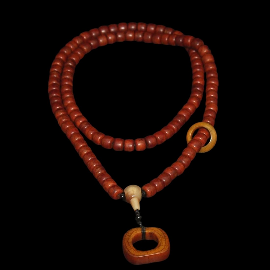 108-Bead Mala Necklace Carved Guru Bead Element (1 of 7)