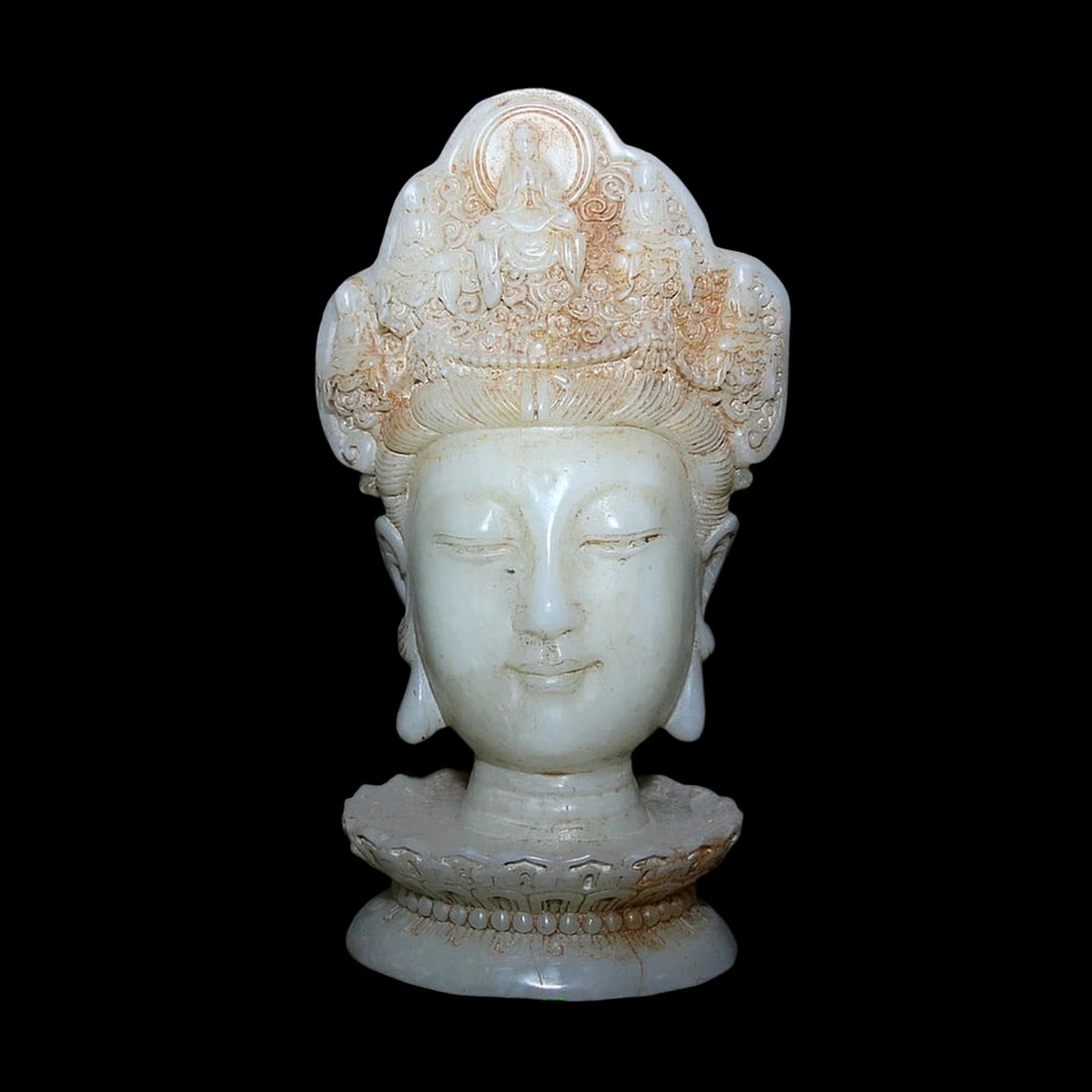 Old Style Handwork Carved Jade Buddha Sculptural (1 of 5)