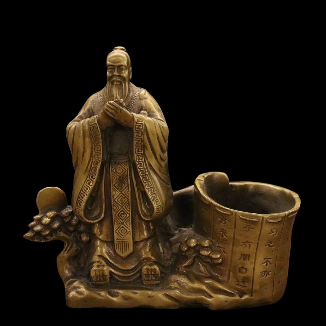 Chinese Philosopher Confucius Figurine Pen Holder (1 of 8)