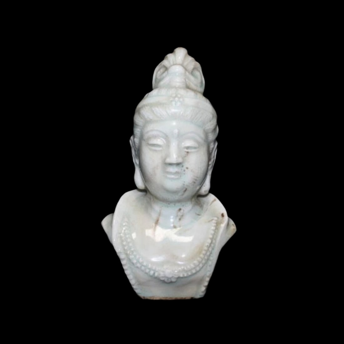 Archaic Style Porcelain Guanyin Sculpture Bust (1 of 5)