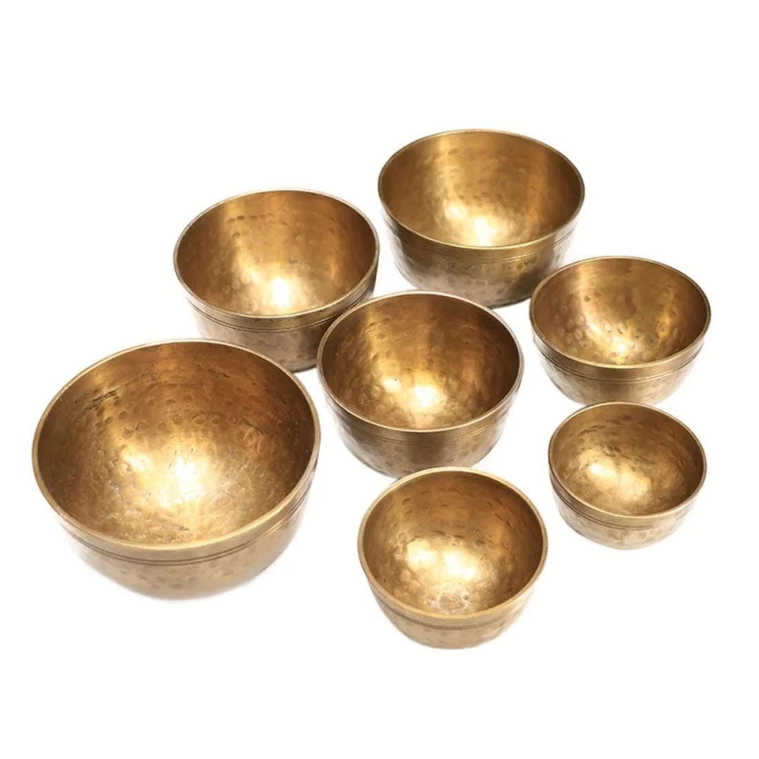 Brass Nepalese Hand-Carved Seven Singing Bowls Set (1 of 10)