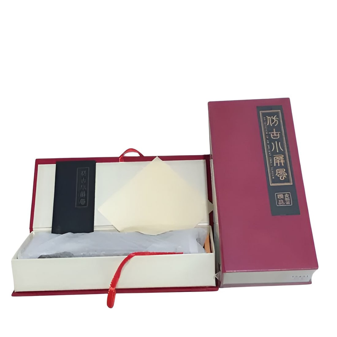 Folding Screen Red Plum Tree Motif Golden Frames - 6