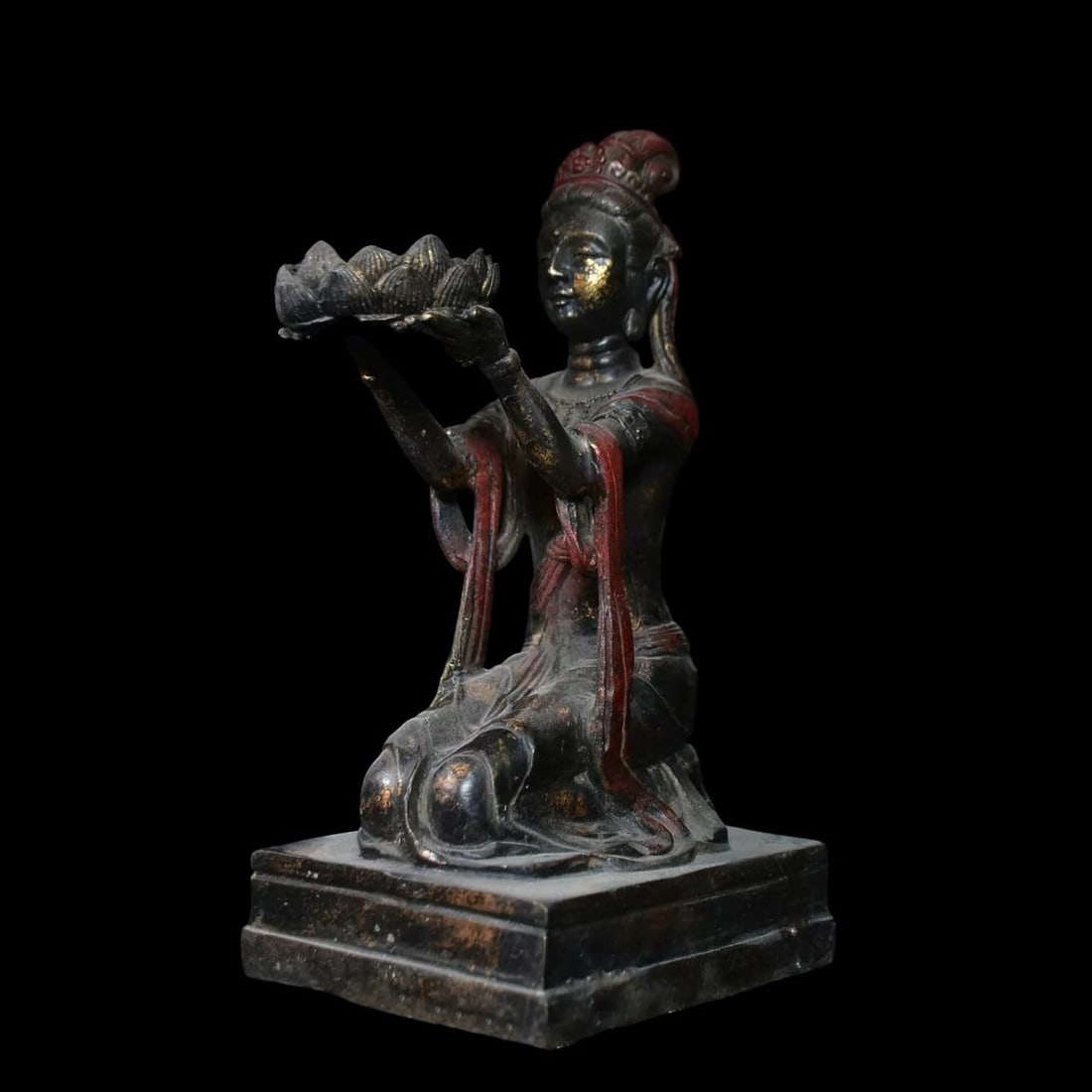 Retro-Inspired Bronze Avalokitesvara Candle Holder (1 of 6)